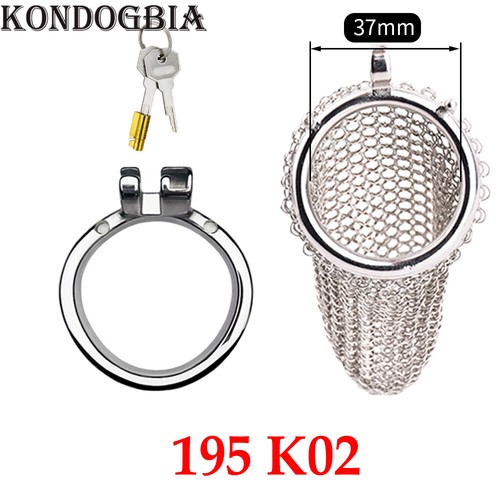 Dispositivo de castidad masculina de acero inoxidable jaula Hauberk para hombres cinturón de bloqueo de metal - Imagen 16 de 33