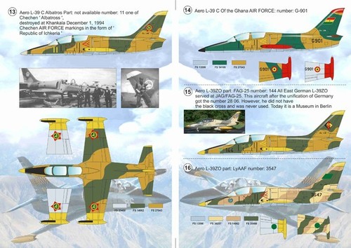 Decalcomanie per aereo 1:72 Aero L-39 Albatros decalcomanie scivolo stampa scala 72-176 - Foto 8 di 24