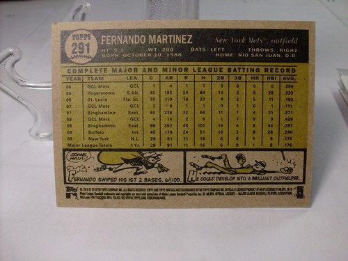 2010 Topps Heritage #291 - Fernando Martinez - New York Mets 10-1869 - Picture 2 of 2