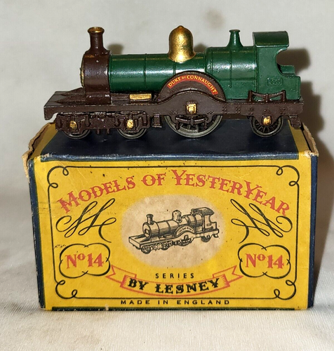 VINTAGE TOY MODELS OF YESTERYEAR TRAIN ENGINE NO 14 BY LESNEY ENGLAND & BOX 1950