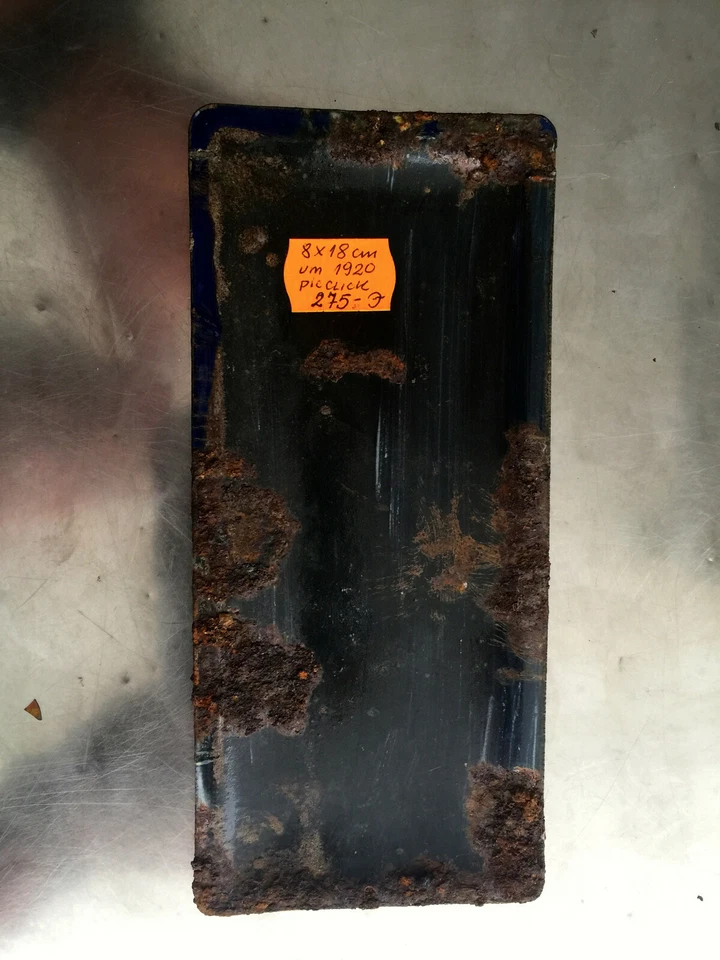 orig. Emaileschild Trink Kathreiners Kaffee Türschild ca.1920 - ca. 8 x 16cm - Bild 3 von 4