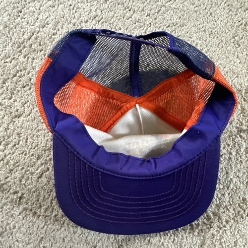Vtg Clemson Tigers Trucker Hat Cap Adult Orange Snapback Real Party Animal USA - Picture 6 of 7