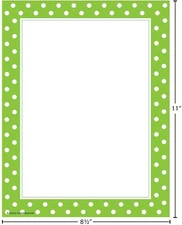 10 packs of Teacher Created Resources Lime Polka Dot Computer Paper 4765 BULK