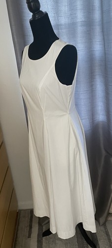Midi para mujer ALFANI blanco brillante liso sin mangas talla 8 mediana - Imagen 2 de 5