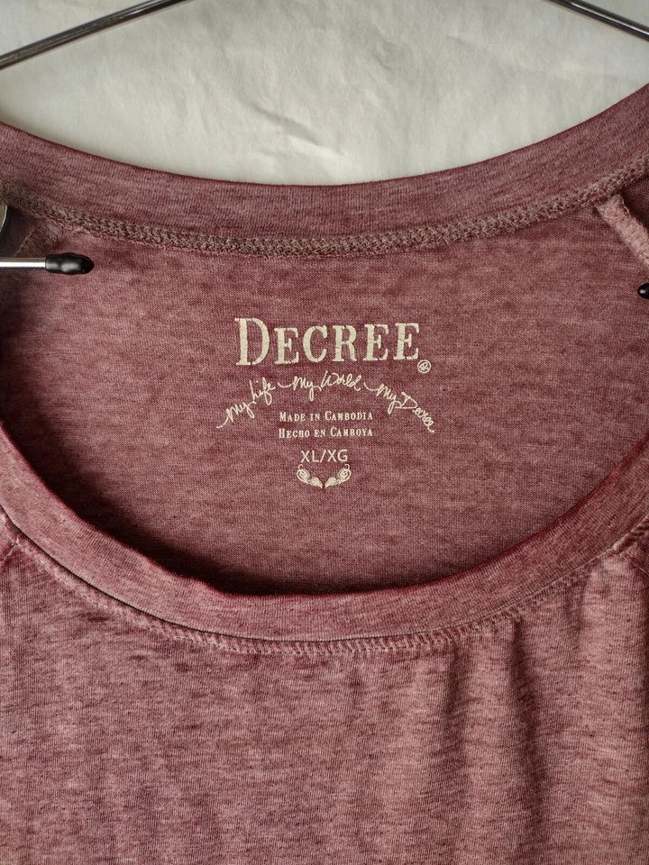 Top de mujer Decree cuello ancho talla XL manga larga granate Foto 2 de 4