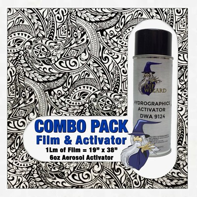 hydrographic film / activator Black Paisley hydro dip dipping wizard