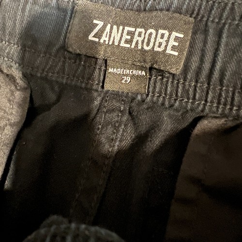 Zanerobe Sable Black Microfiber Perforated Drawstring Piped Lounge Pants 29 - Picture 5 of 6