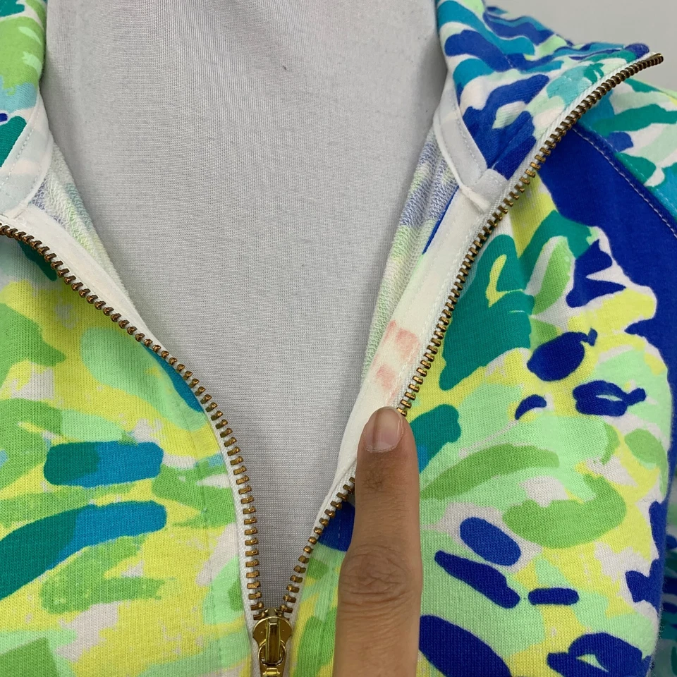 Blusa Lilly Pulitzer Feminina XS Extra Pequena Multi UPF 50 Skipper Meio Zíper Dourada - Imagem 4 de 4