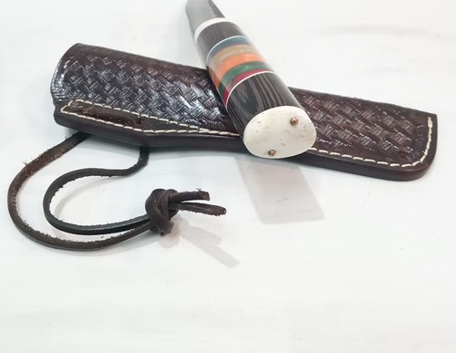 Coltello Yakut fatto a mano, coltello Yakutiano acciaio al carbonio bordo convesso mini coltello Yakut - Foto 8 di 8