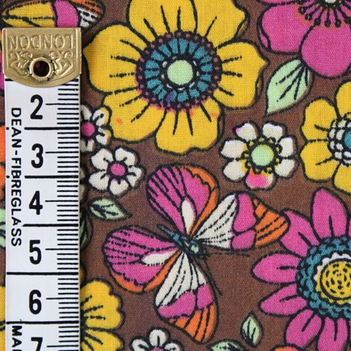 Polycotton Fabric Mindy Florals Butterfly Blossoms Flower Deacon Road 112cm Wide - Picture 6 of 10