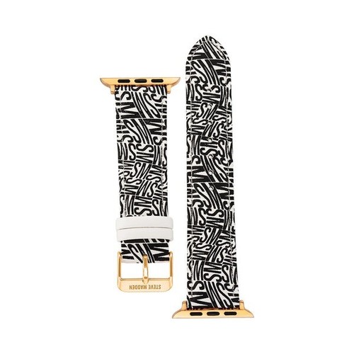 Apple Watch Logo Watch Band Black & White 42/44/45MM - Picture 3 of 9