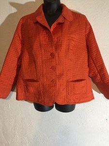 WOMENS-JACKET-ORANGE-PATCH-Harvey-Bernard-Plus-Size-18-Wide-Casual-Shirt-Coat