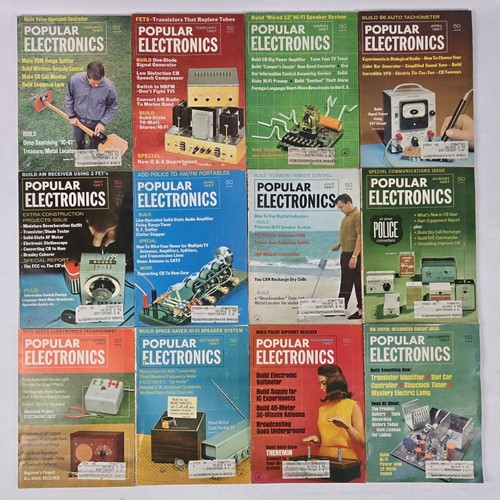 Popular Electronics Magazine 1967 GANZJAHR 12 Ausgaben Lot Jan-Dez Bände 26 & 27