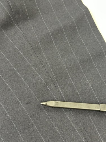 Hickey Freeman Men’s Suit 44S 36X26 Navy Blue Striped Wool Classic Boardroom - Picture 18 of 19