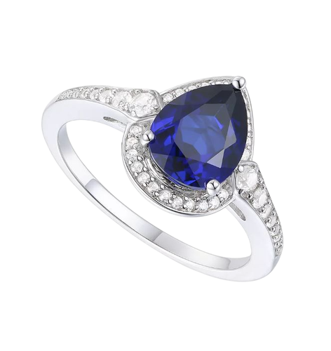 2.50CT Lab Created Sapphire Solitaire Halo Engagement Ring 14K White Gold Plated