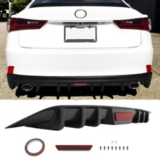Glossy Black Rear Bumper Diffuser Fins Spoiler Lip For Lexus IS250 IS350 IS200T