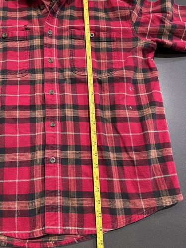 Vintage SAFTBAK Flannel Mens Large Red Plaid Button Down Shirt - Picture 10 of 12