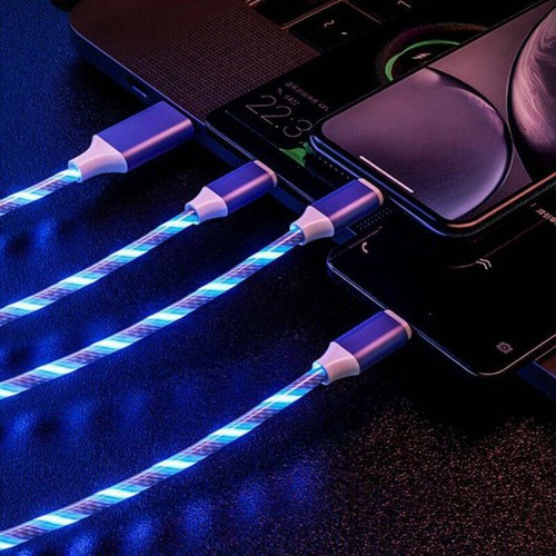 Cavo Cavo Cavo Ricarica Fluido Illuminazione Per Caricabatterie Dati Type-C iPhone USB Sincronizzazione LED - Foto 5 di 12