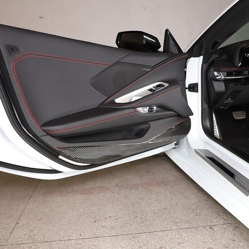 2PCS Carbon Fiber Interior Door Panel Anti Kick Trim For Corvette C8 2020-24 - Foto 5 di 75