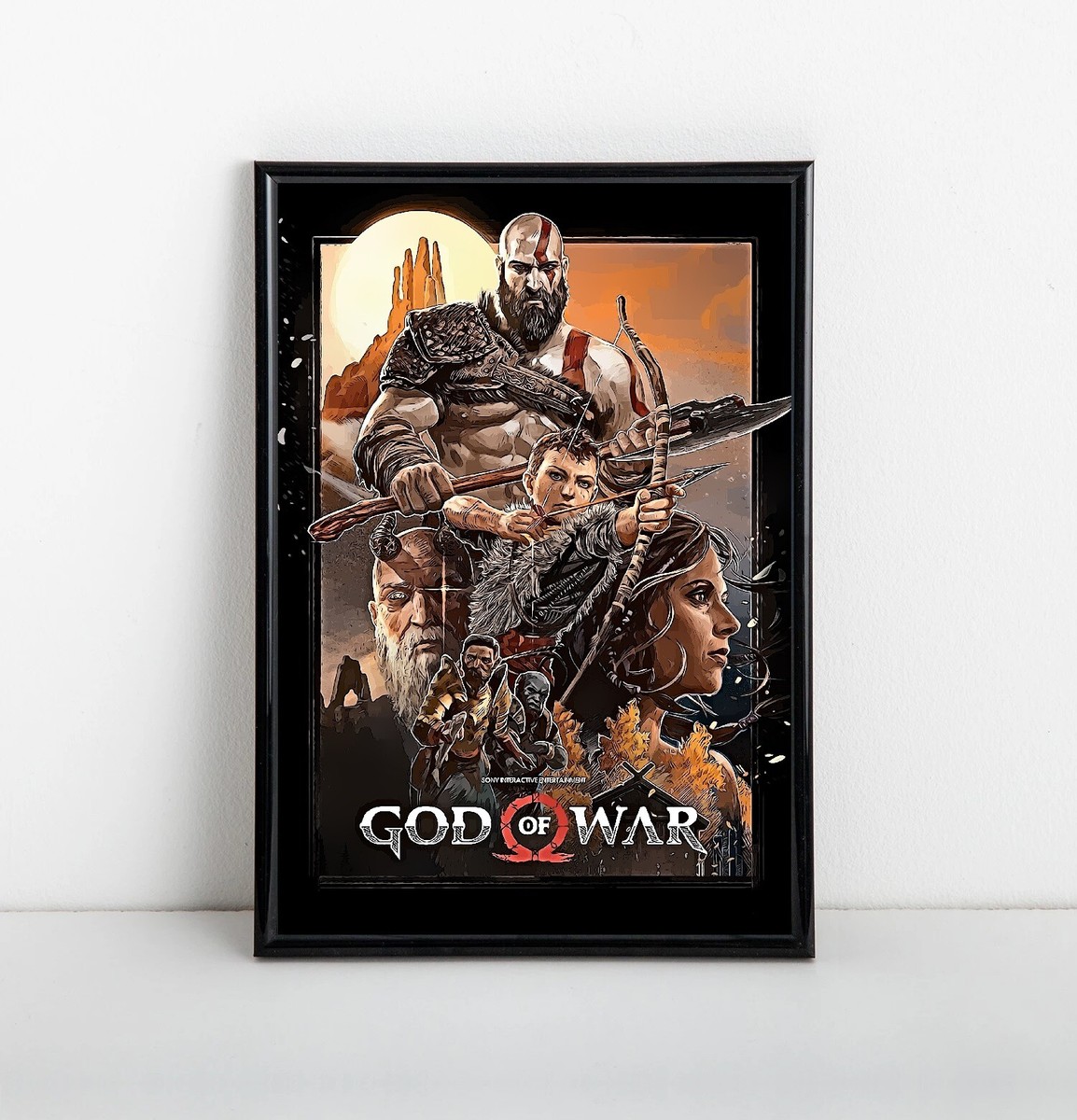 God of War Game Poster | Framed Art | Kratos | PlayStation 4 | NEW
