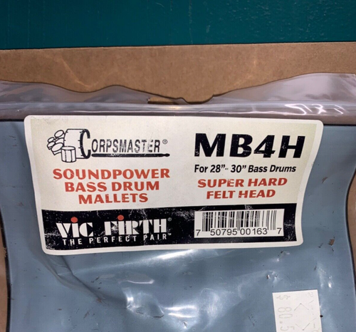 VIC FIRTH - MB4H - MAZOS DE BAJO DE MARCHA CORPSMASTER - CABEZA EXTRA GRANDE - DURO - Imagen 2 de 2