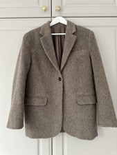 Arket Brushed Wool Jacket Blazer Mole Brown Size 38 10/12