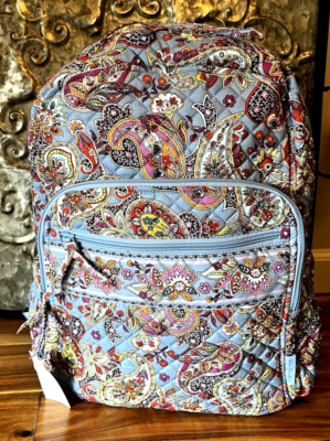 Vera Bradley Women\'s Cotton Campus Backpack Bookbag, Provence Paisley, One Size Amazon.com: Cotton Campus Backpack, Provence Paisley  main image 3