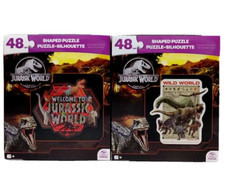 Kids Jigsaw Puzzle 48 Piece Jurassic World Dinosaurs 2-Pack Shaped 10 x 9