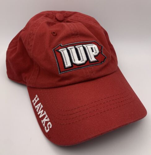 Indiana University of Pennsylvania IUP Crimson Hawks OSFA Mütze Baseball Cap Neu!