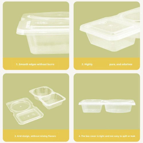 10-20PCS Double Compartment Condiment Container With Lid Sauce Disposable U0Z4 - Picture 12 of 16