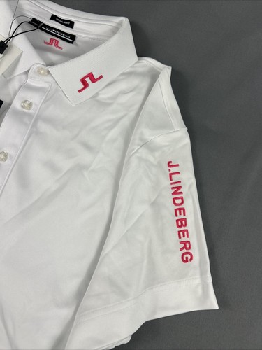 J Lindeberg Golf Shirt Polo Tour Tech Regular Fit XXL White Polyester MSRP $90 - Picture 2 of 5