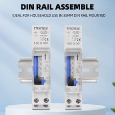 16A Electrical Timer Switch Programmable Relay Analogue Din Rail 24 Hour AC 220V