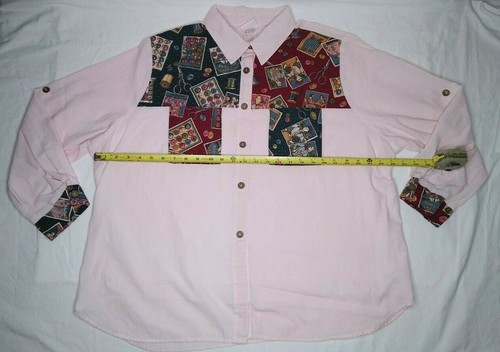 VINTAGE Bobbie Brooks Button Up Blouse Womens 22 24W Pink Shirt Top Sewing Craft - Picture 4 of 8