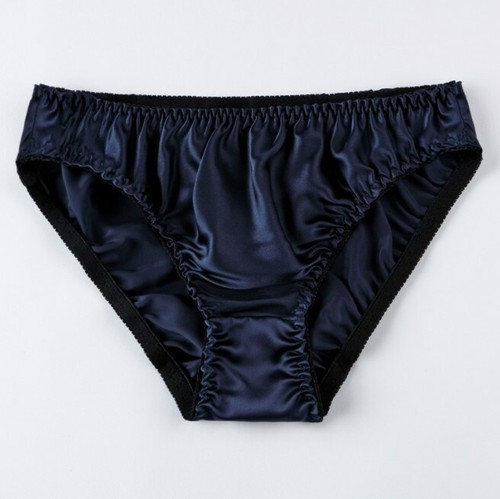 Culotte femme 100% soie effrontée Jolie culotte satin brillante sous vêtement - Photo 3 sur 20