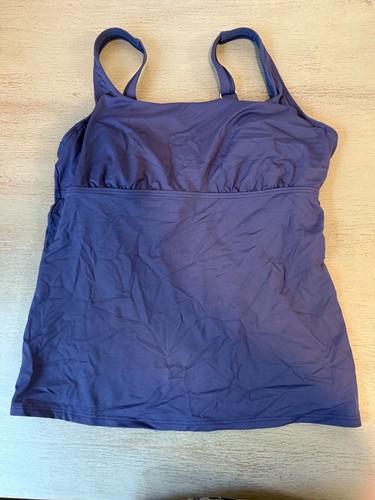 blue LANDS END swimsuit top tankini size 12D 12 D