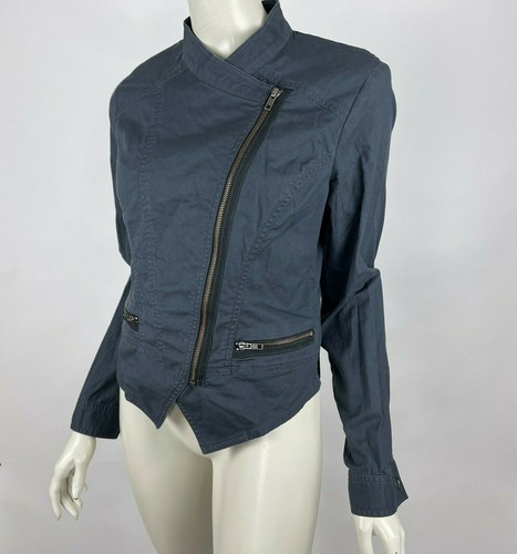 Cabi 3023 Twilight Asymmetrical Moto Jacket Long Sleeve Stretch Cotton Women S - Picture 2 of 12