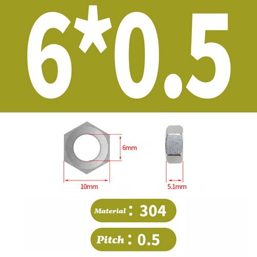 Fine Pitch Thread Hexagon Full Nuts A2/304 Stainless Steel M4 M5 M6 M8 M10 - M24 - Picture 11 of 31