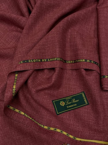 LORO PIANA SUMMERTIME Suiting Fabric Burgundy Red Wool Linen Silk 1.25 meter - Picture 9 of 12