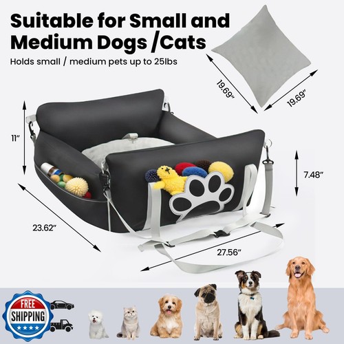 BLACK1 Medium Dog Car Seat - Booster Seat for Small and Medium Dogs Up to 55l - Picture 4 of 5