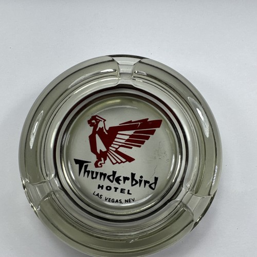 Vintage Thunderbird Hotel Las Vegas Nevada Glass Ashtray   1546 - Picture 1 of 9