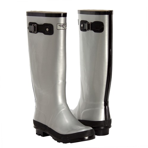 Women's 100% Rubber Knee High Tall Rain Boots - Picture 16 of 23