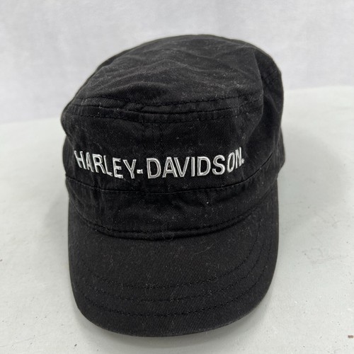 Womens Harley Davidson Hat Black Cadet Cap Adjustable Spell-Out Motorcycle - Picture 9 of 9