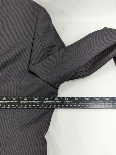 Ralph Lauren Blazer Suit Sports Jacket 46R 40x31 2 Piece Wool Gray Pin Striped - Picture 10 of 15