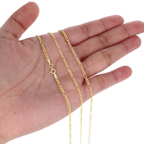 10K Yellow Gold 2mm- 9mm Figaro Chain Italian Link Necklace Mens Women 16"- 30" - Picture 105 of 108
