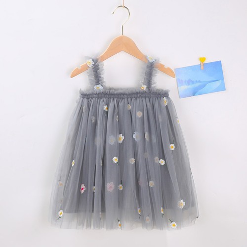Kids Girls Casual Layered Tulle Dresses Princess Birthday Party Beach Dress 1-6Y - Picture 40 of 54