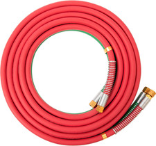 Oxy Acetylene 1/4" Grade T Welding Hose B Fittings + Strain Relief Set 1YR USA