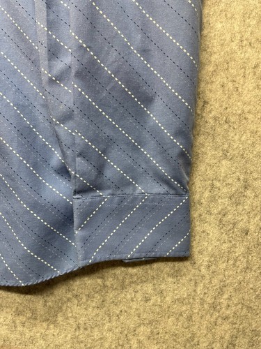 Camisa para hombre Carbon Jean Co talla XL azul con rayas azules y blancas abotonadas - Imagen 7 de 11