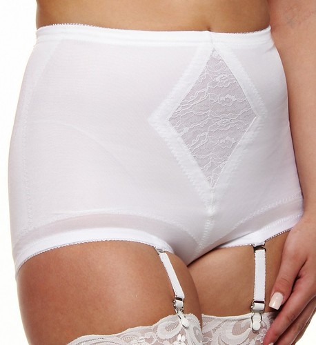 Rago Diet Minded Satin & Smooth 4 Strap Garter White Panty Girdle Plus SZ 40/5XL - Picture 2 of 6