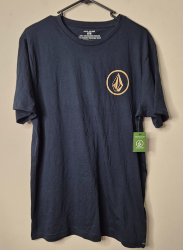 Volcom Mini Circle Stone Organic Cotton T-Shirt Tee Men's Size M BNWT Navy 2019