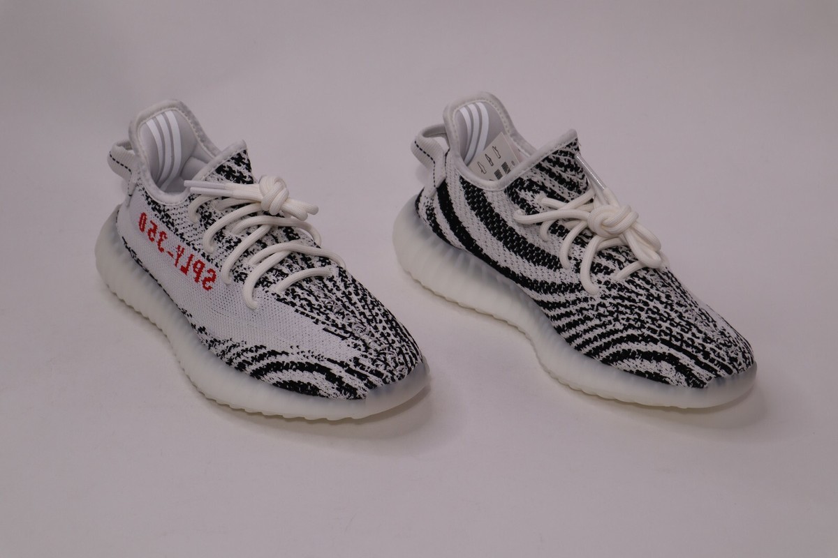 Adidas Yeezy 350 V2 Zebra CP9654 White Black Red Kanye West Size 10 100 AUTHEN